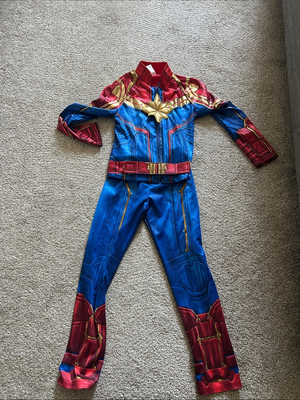 Captain Marvel Costume - Blue, Red & Gold